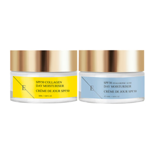 Crema de día con ácido hialurónico FPS 30 + Crema de día con colágeno FPS 50
