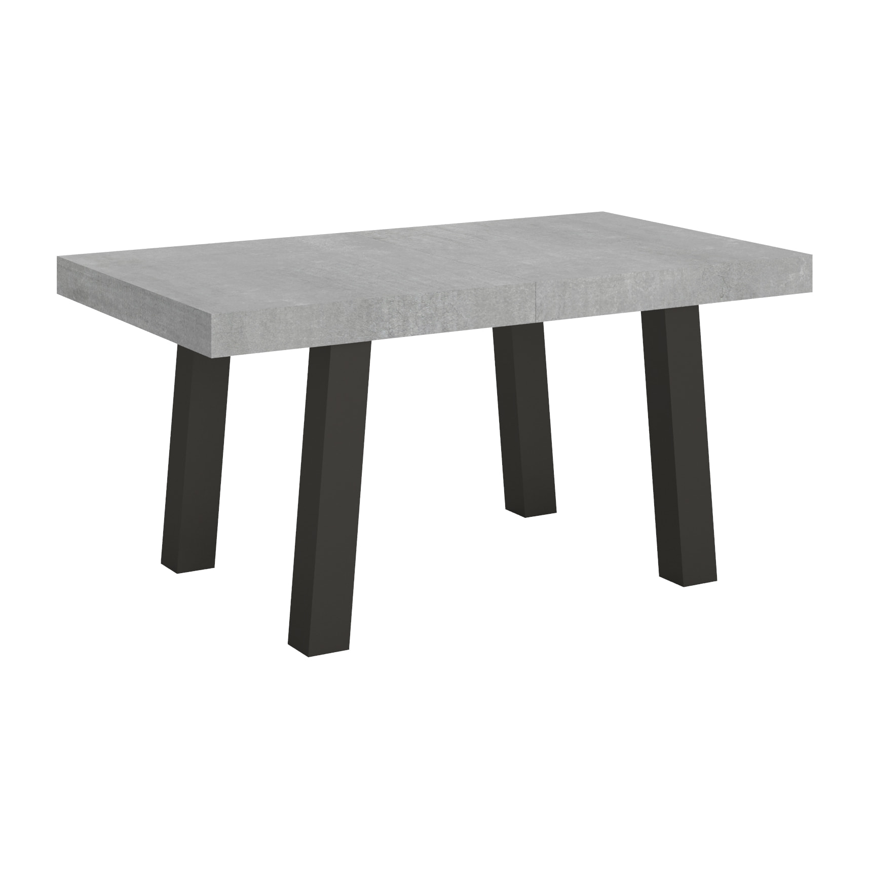 Table extensible 90x160/264 cm Bridge Gris Béton cadre Anthracite