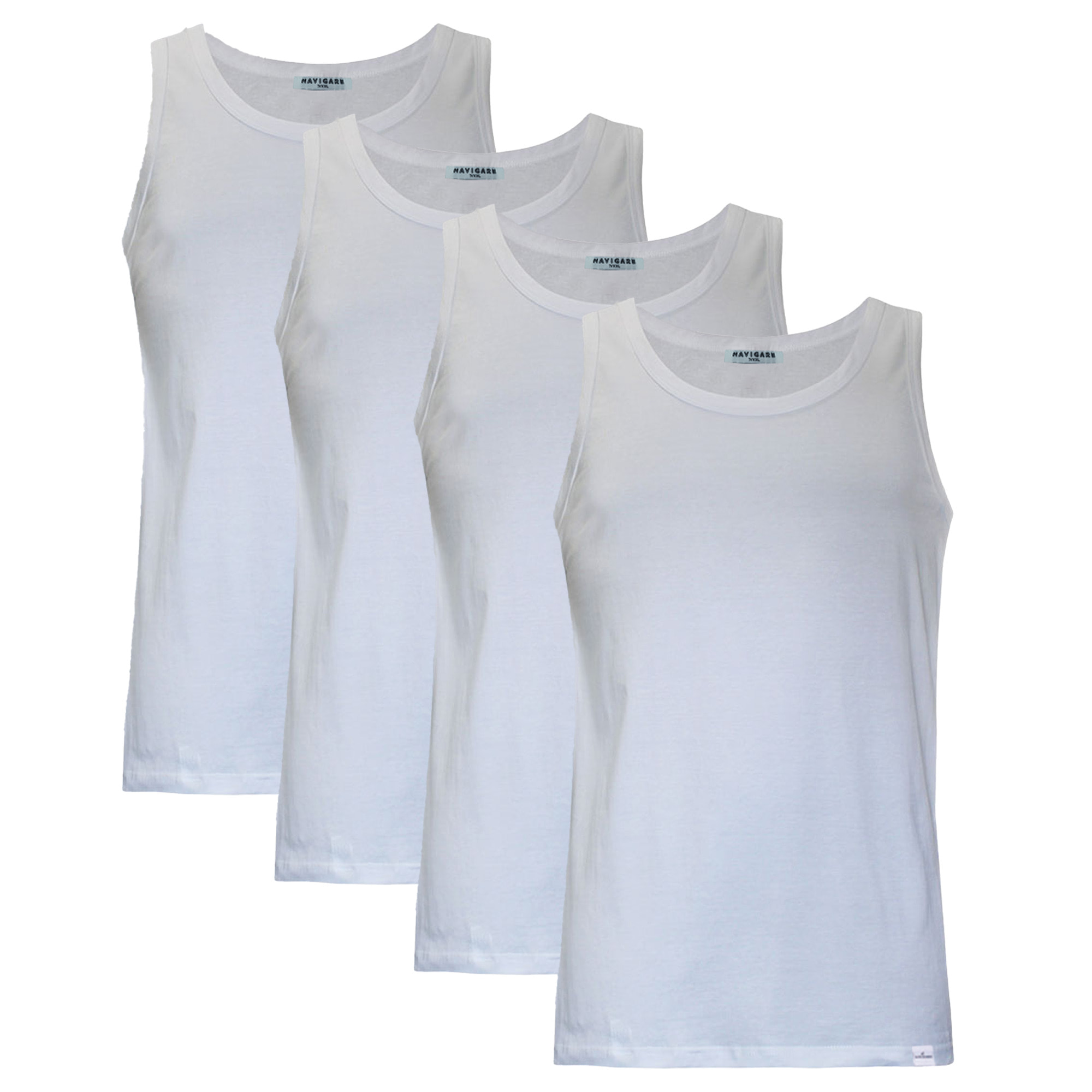 Canotta in 100% Cotone Navigare Art.811 Conf. 4 pz Bianco