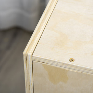 Caja Pliométrica de Madera 3 en 1 Caja de Salto con 2 Mango Hueco Entrenamiento de Fuerza en Casa Oficina Gimnasia CrossFit Carga 120 kg 61x51x76 cm Madera Natural