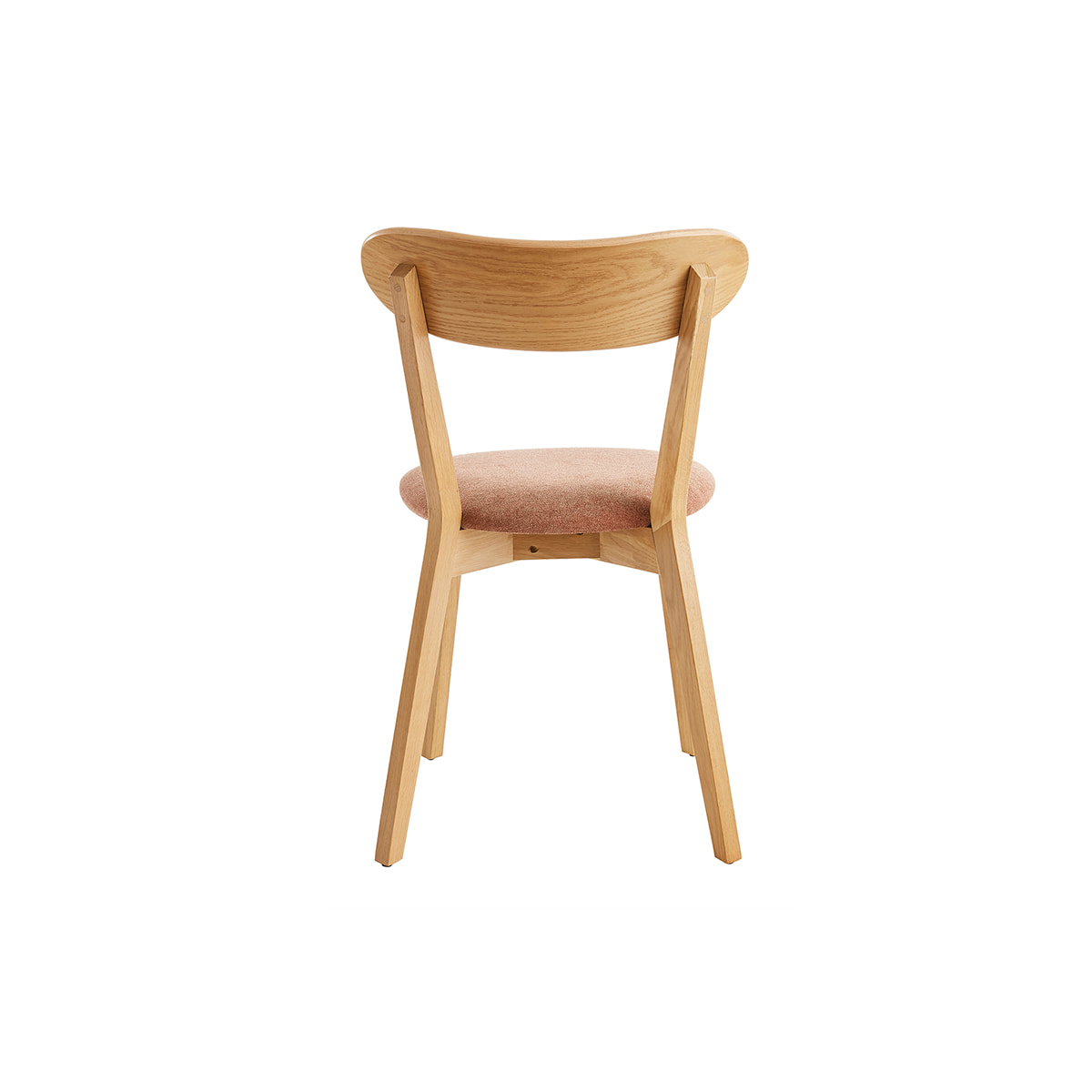 Chaises vintage en bois clair chêne et tissu effet velours terre brûlée (lot de 2) DOVE