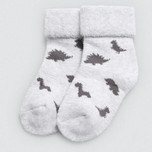 Confezione da 4 calzini termici per neonato a forma di dinosauro
