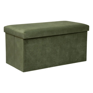 Pouf pliant double "Lilou" en velours 76x38cm vert kaki