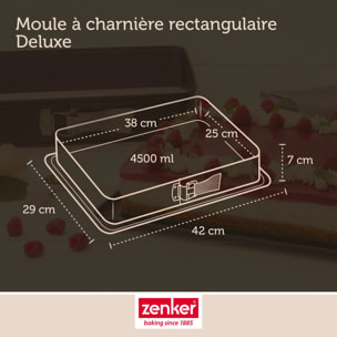 Set pâtisserie avec moule rectangulaire de 42 x 29 cm en acier émaillé, 2 bols à mixer, verre mesureur et spatule Zenker