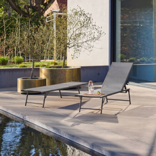 Bain de soleil acier textilène multi positions (lot de 2) TROPEA