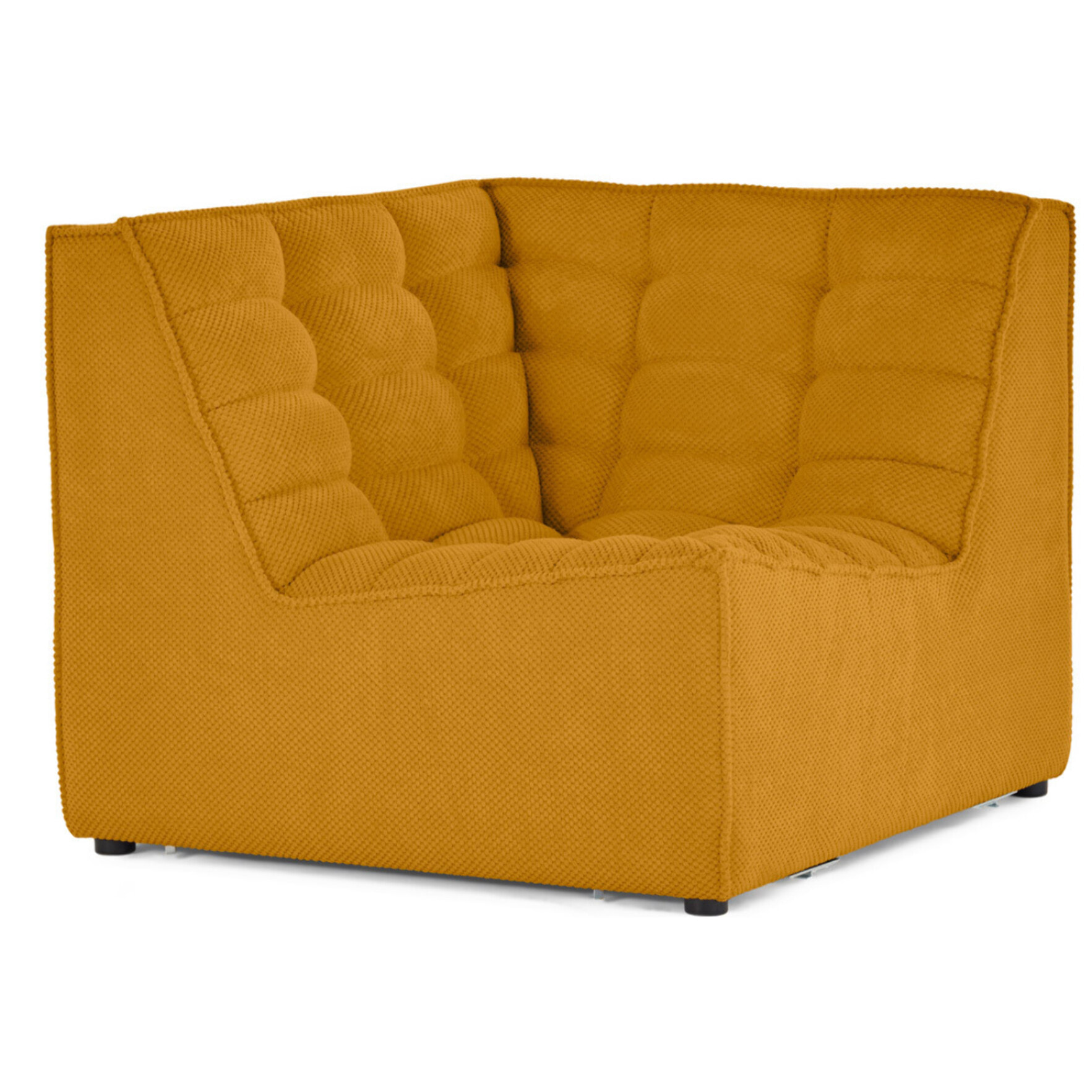 Ellie - module d'angle en velours texturé - Jaune
