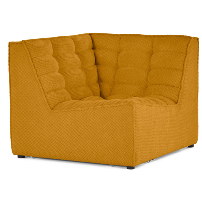 Ellie - module d'angle en velours texturé - Jaune