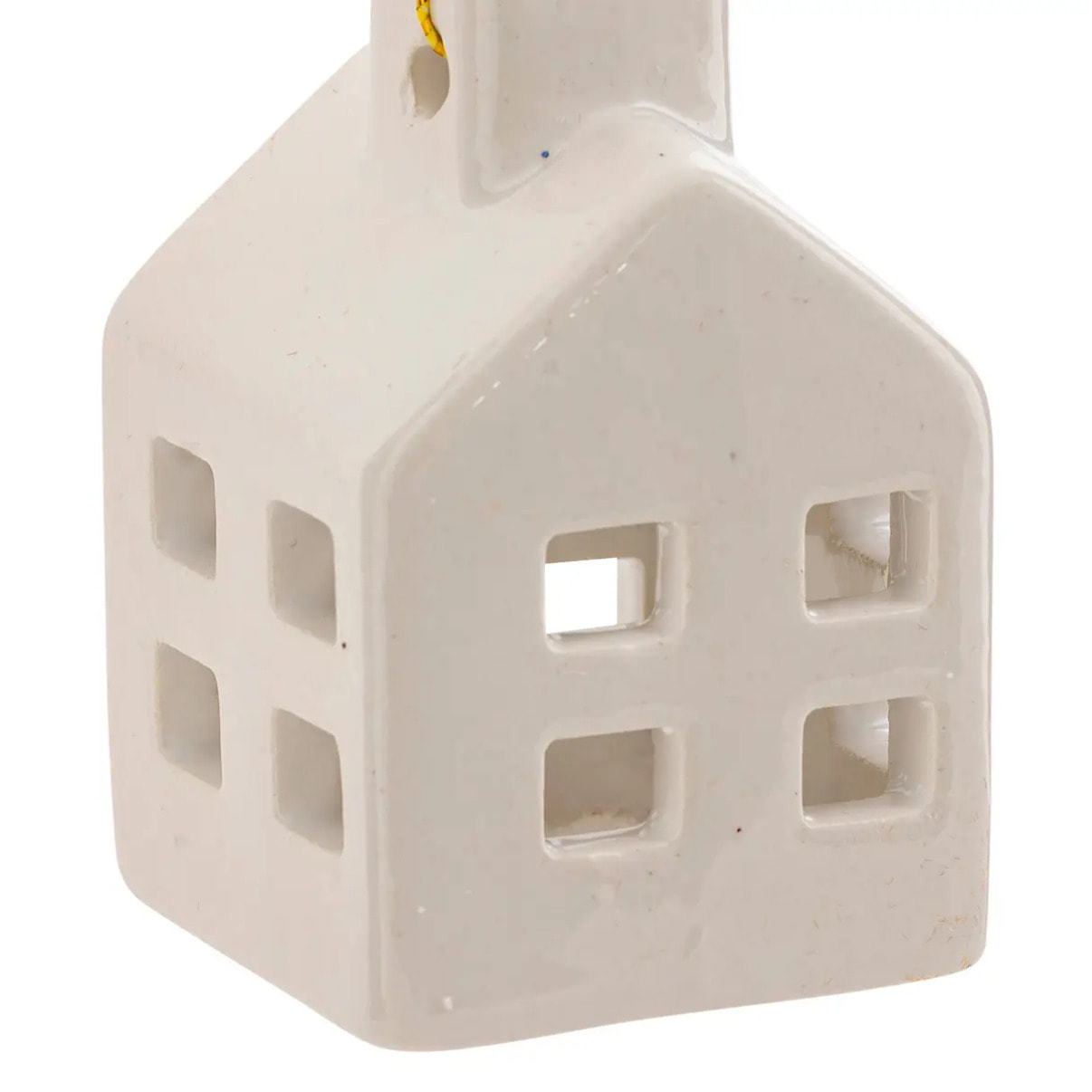Sujet céramique maison H.6cm blanc