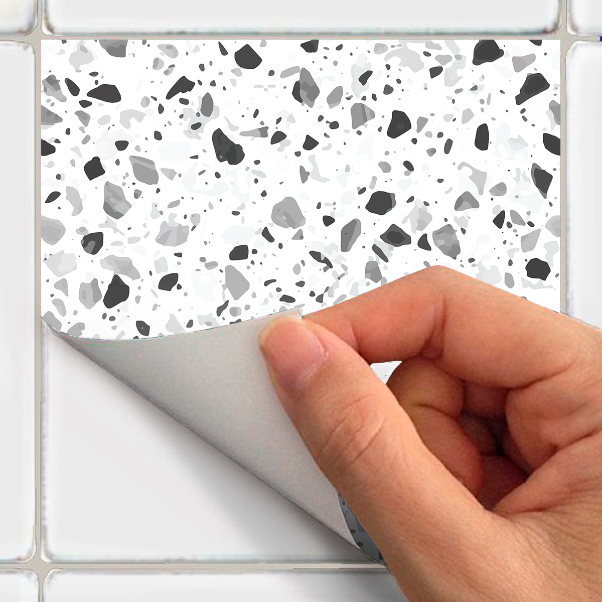 Stickers muraux - Sticker Mural Carrelage adhésif Cuisine Salle de Bain - 60 STICKERS CARRELAGES TERRAZZO CATANE