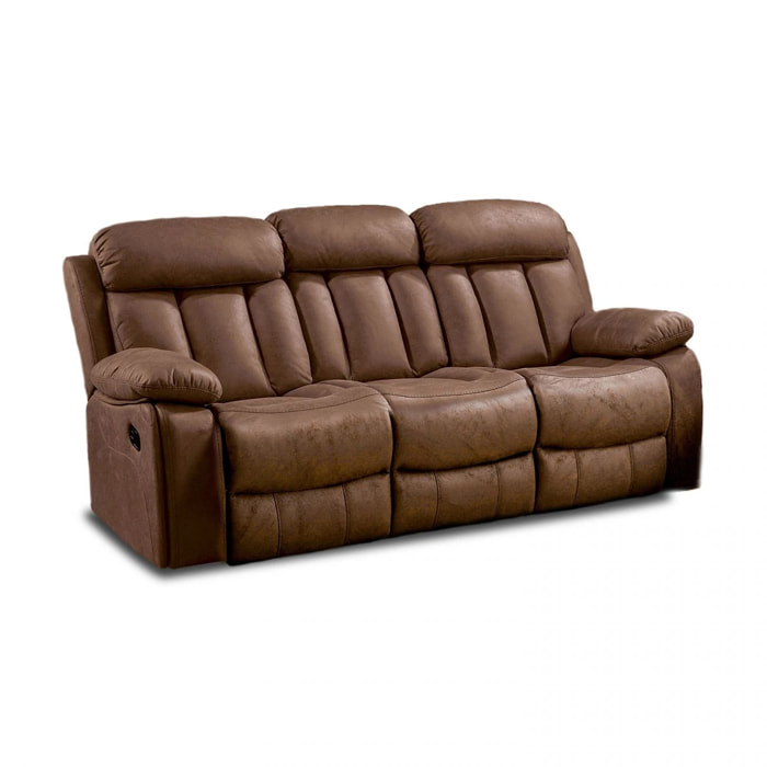 Sofá relax 3 plazas Kendal Chocolate