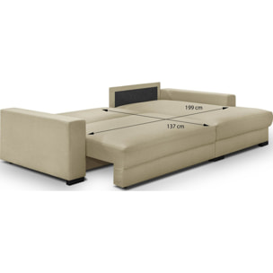Canapé d'angle droit convertible 3 places en tissu - ARTY