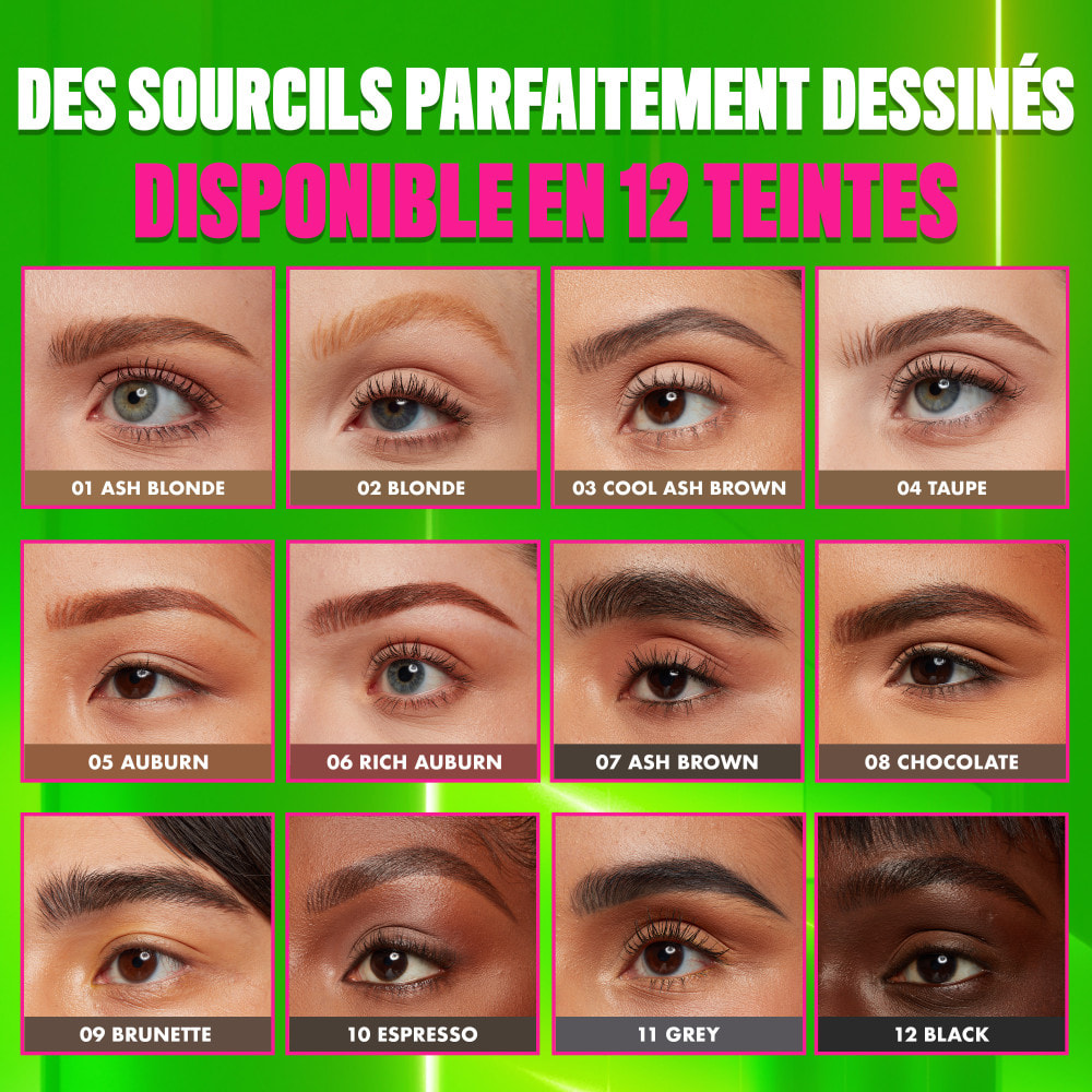 NYX Professional Makeup Blade & Shade, Crayon sourcils double embout, tenue jusqu'à 16h, Ash Blonde