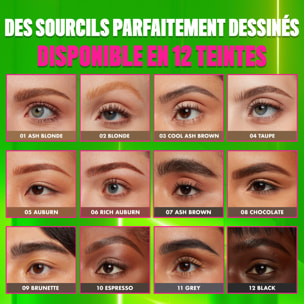 NYX Professional Makeup Blade & Shade, Crayon sourcils double embout, tenue jusqu'à 16h, Ash Blonde