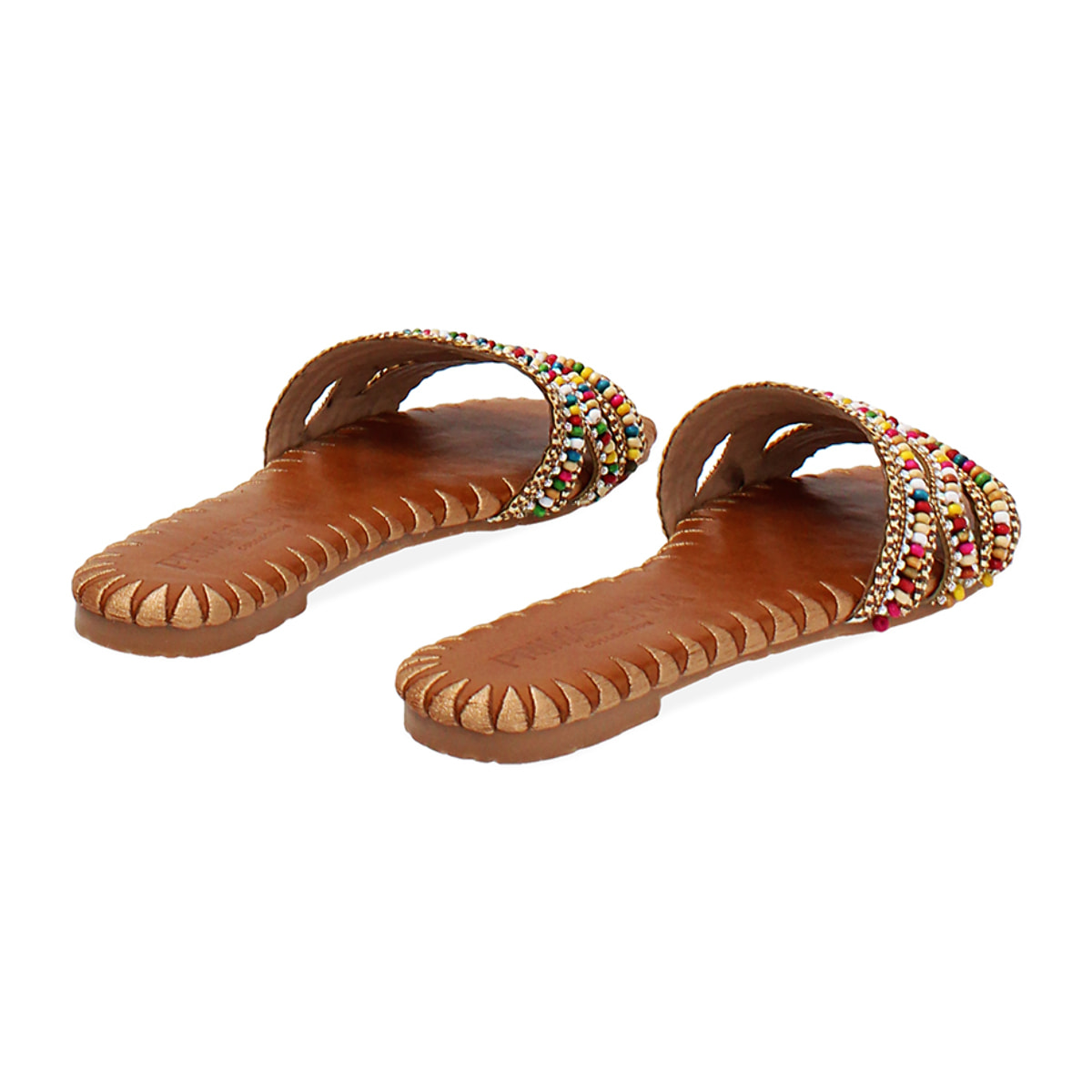 Sandali bassi donna cognac