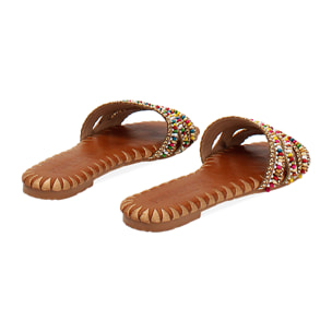 Sandali bassi donna cognac