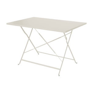 Table de jardin bistrot pliante métal + 4 assises 110 x 70cm. avec quatre chaises pliantes. acier thermolaqué