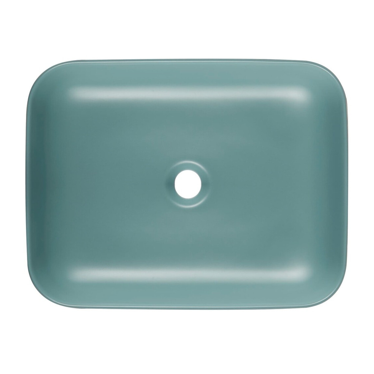 Vasque à poser rectangulaire en céramique 50 x 39 cm - vert mat - sans trop-plein - SAT Infinitio
