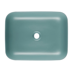Vasque à poser rectangulaire en céramique 50 x 39 cm - vert mat - sans trop-plein - SAT Infinitio