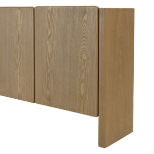 ELLA - Buffet L213 couleur naturelle 4 portes design arrondi