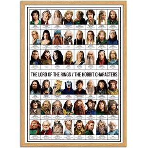 Affiche - The Lord of the rings and The Hobbit Characters - Olivier Bourdereau