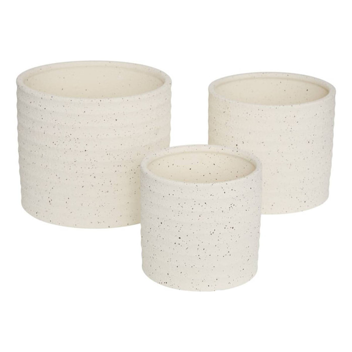 Set de 3 Pot de Fleurs Elly en Grès 25x25x21,5cm
