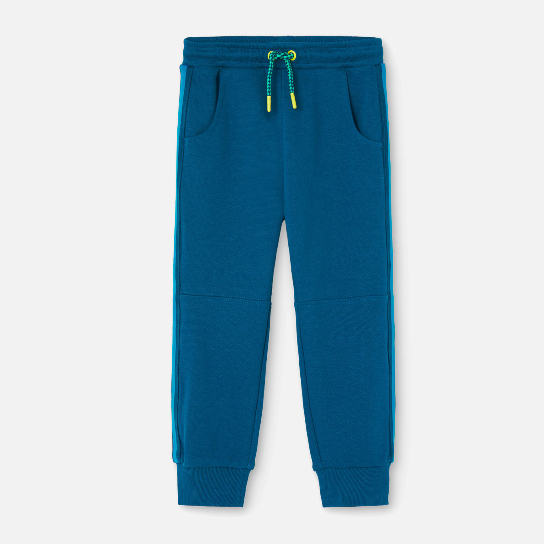 PantalÃ³n de piquÃ© para niÃ±o liso de color azul Ã­ndigo