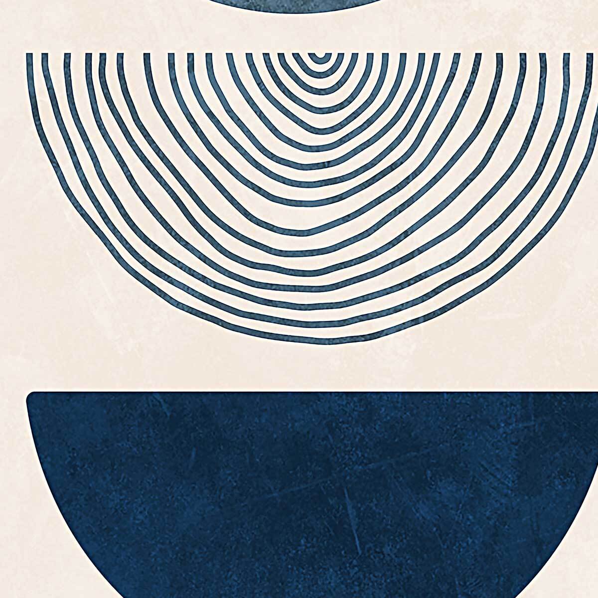 Affiche encadrée formes géométriques bleues Affiche + cadre en métal - Noir