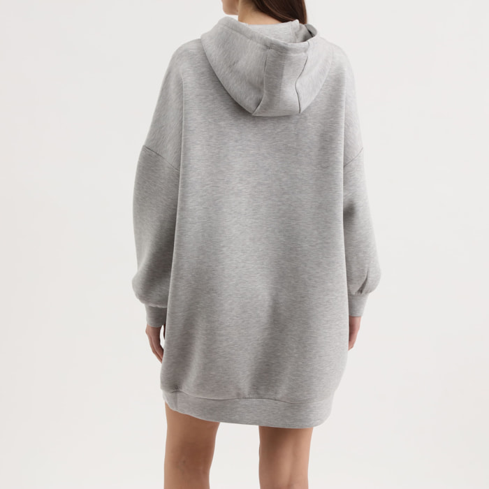 Robe Cindra - style sweat - logo - gris mélangé