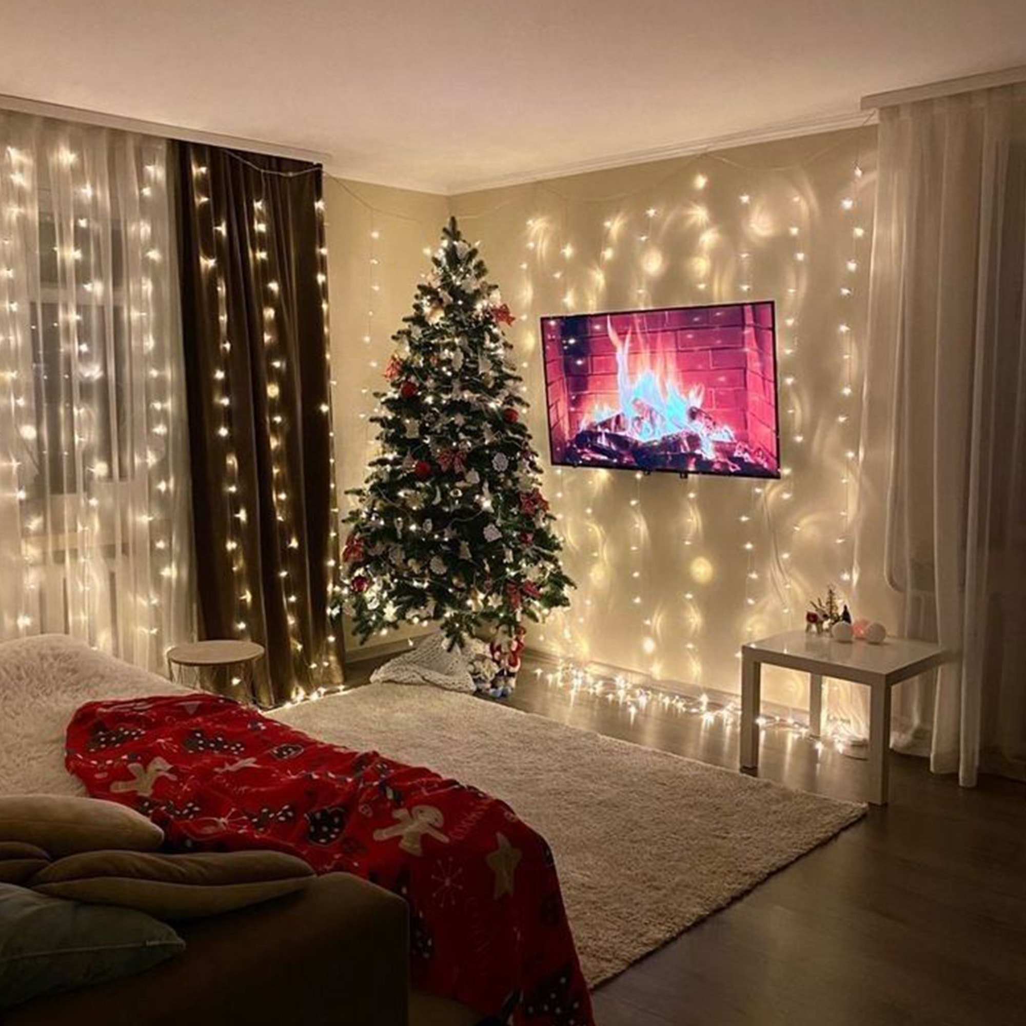 Luces de navidad led blanco cálido con temporizador