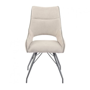 Chaise en tissu avec piètement en métal noir - LIANA