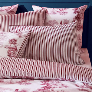 Taie d'oreiller percale de coton 115 g/m² imprimé rouge Poesie rosso