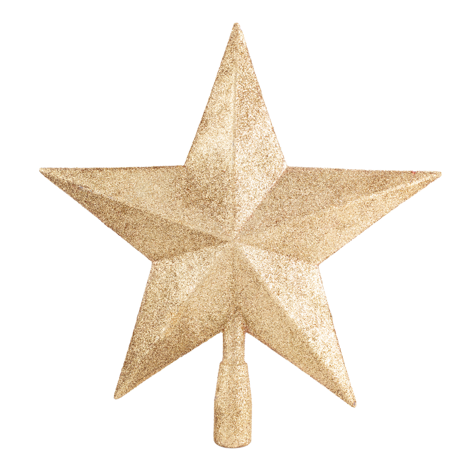 Estrella de navidad decorativa para árbol de navidad. Con purpurina dorada, 27cm.