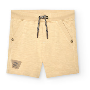 Bermudas para niÃ±o en algodÃ³n liso, color beige, Camiseta