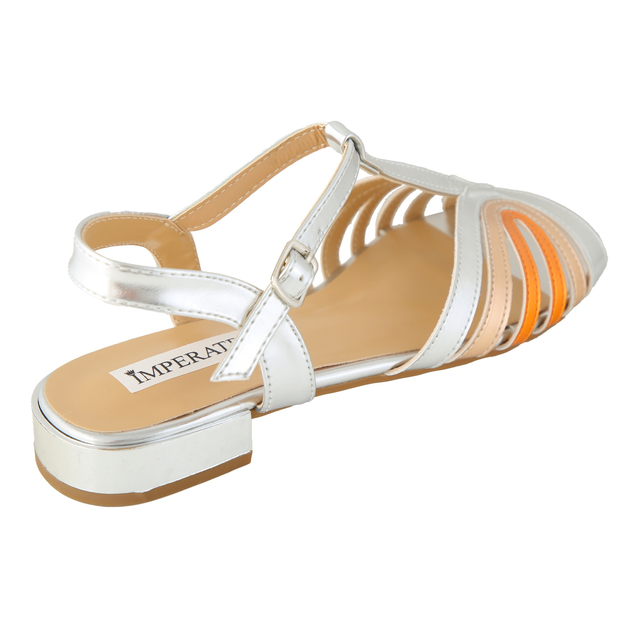 Sandali bassi con fasce multicolore