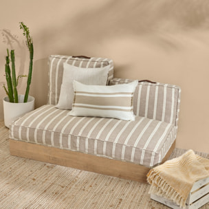 Funda de cojín chill out rayas Liri2 color marron beige Algodón