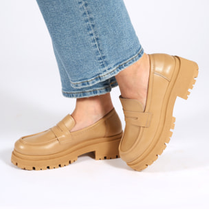 Mocassini platform in simil pelle