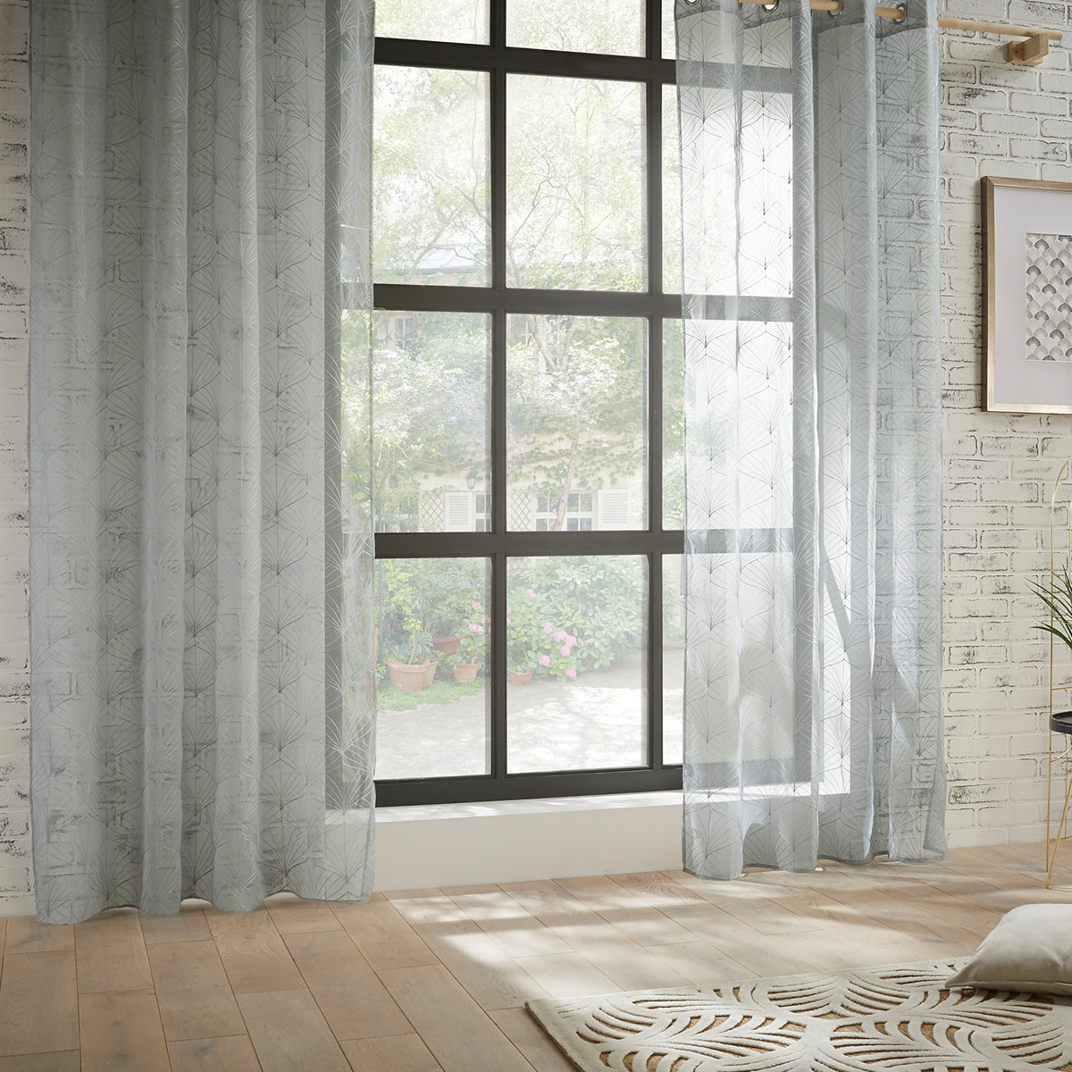Voilage "Mia" - gris - 140x240 cm