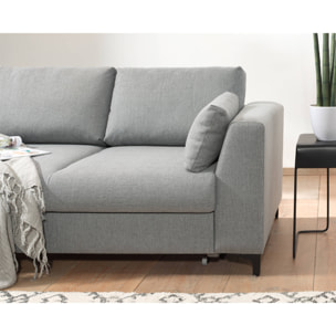 Tala - canapé d'angle gauche - convertible avec coffre - 4 places - en tissu - Gris clair