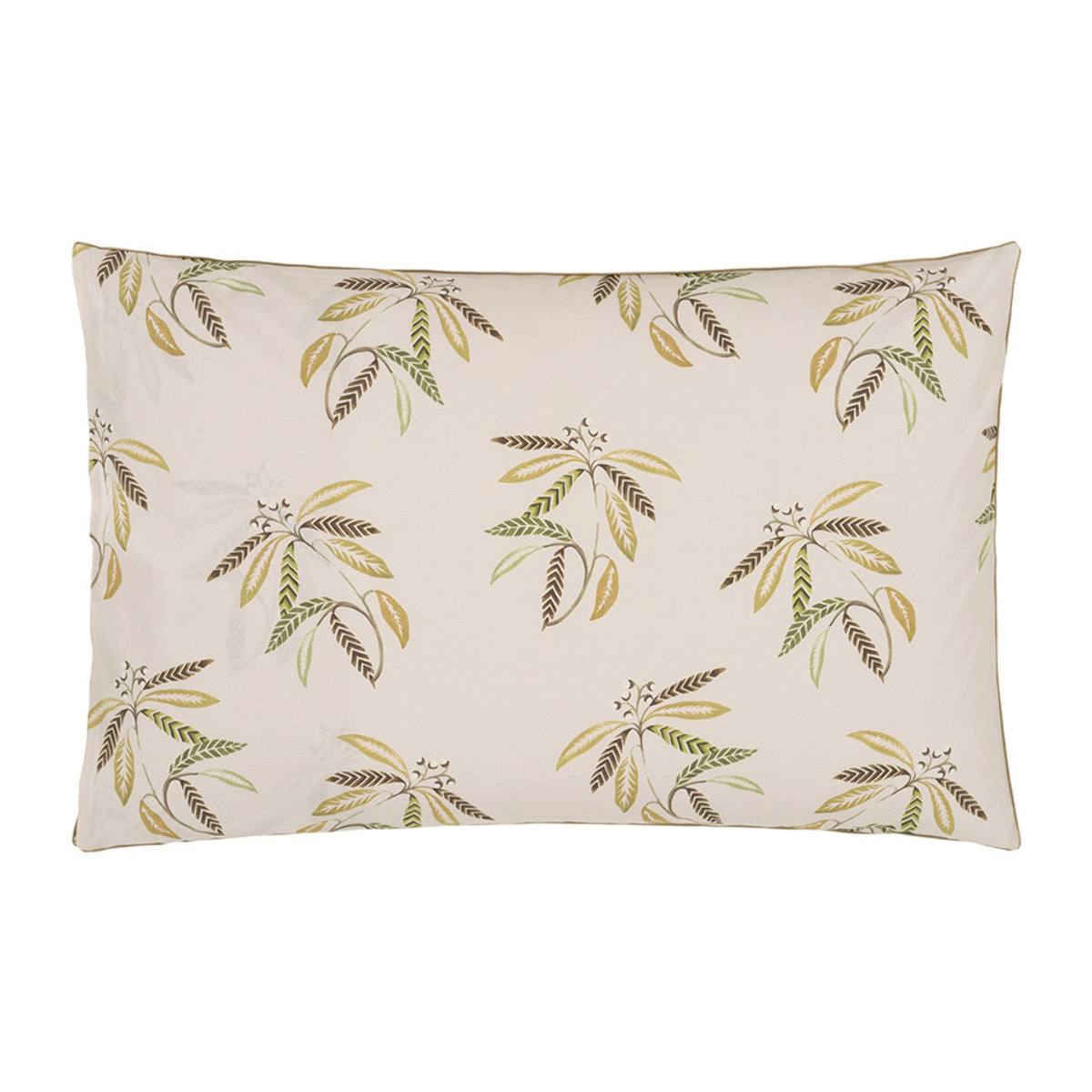Taie d'oreiller imprimée en percale de coton, BROCART DECORATIF, Beige moyen