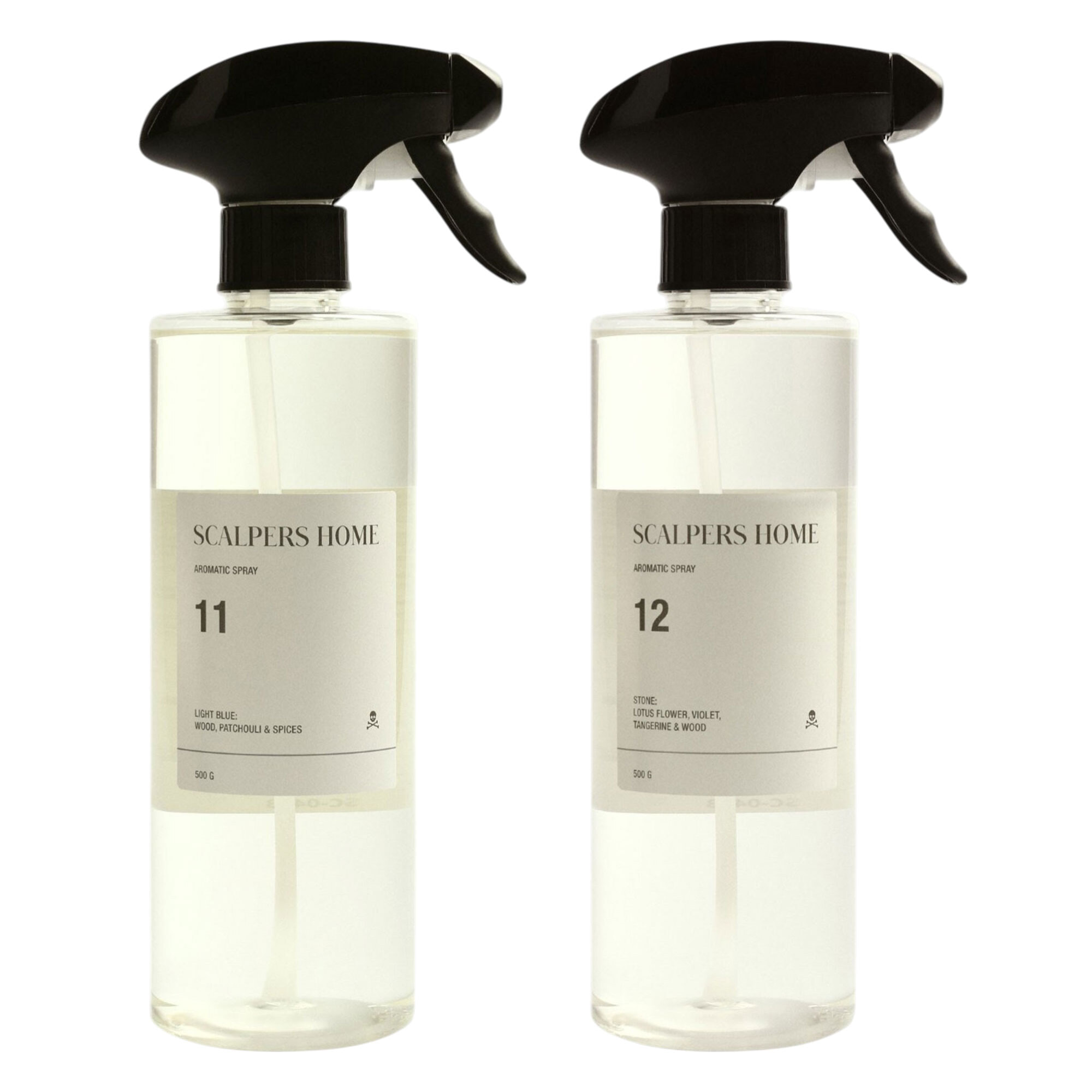 Set de 2 difusores spray de 500ml con aromas de stone y white lotus scalpers