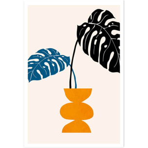 Affiche graphique ""plante en pot"" Affiche seule