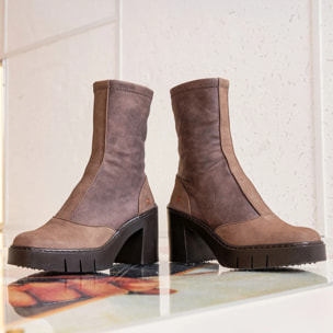 Botines con tacón 1973 NOBUCK TAUPE-BEIG/BERNA color Taupe-beig