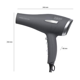 Sèche-cheveux professionnel de 2200W Proficare PC-HT 3045 Anthracite