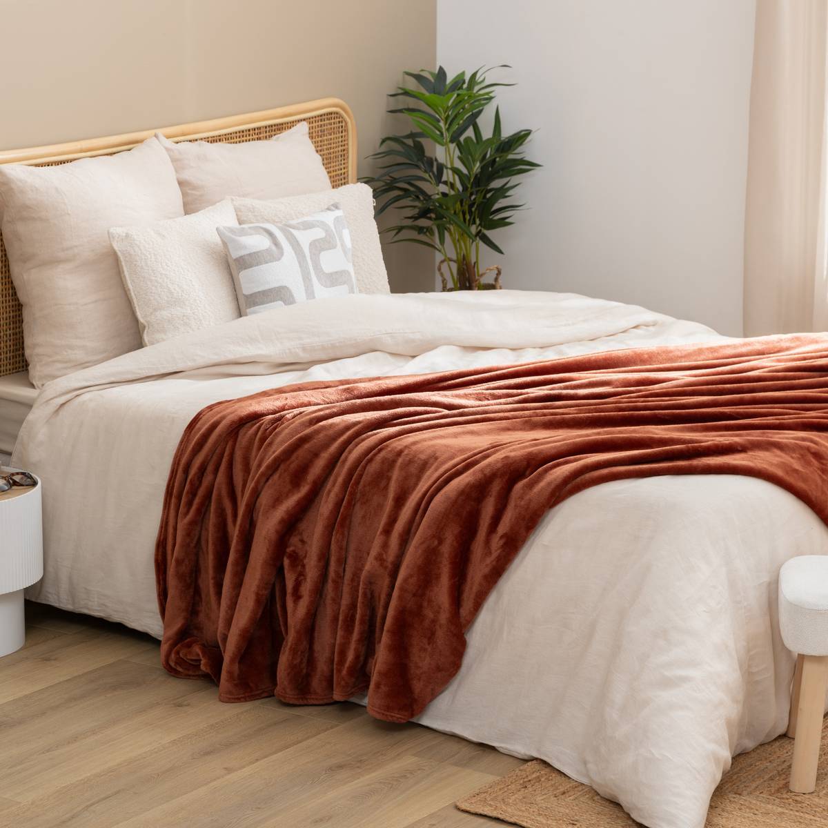 Plaid flanelle Ollis gris foncé 260x240cm