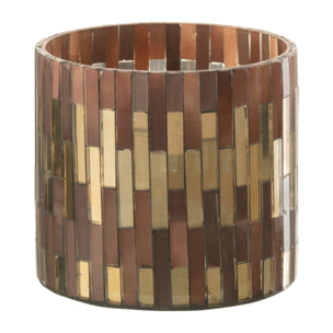 J-Line photophore Chic - verre - marron/or - small - 2 pcs