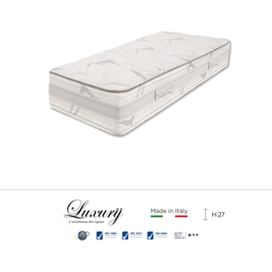 "Cortina" H27 cm 80x190 guanciale Memory OMAGGIO sfoderabile a molle insacchettate indipendenti, schiuma poliuretanica e Memory Foam