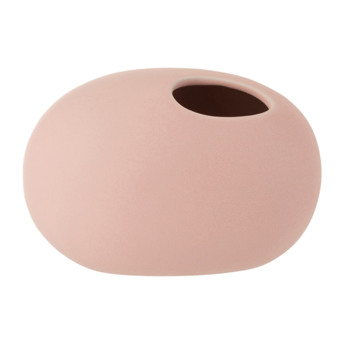 J-Line Vase Ovale Ceramique Rose Pastel Small