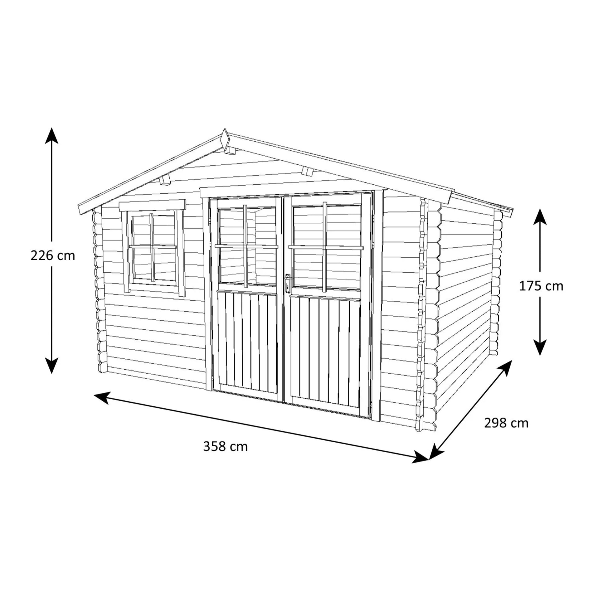 Abri de jardin Saturne - bois marron - 10,5 m²