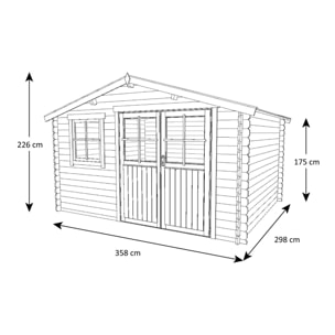 Abri de jardin Saturne - bois marron - 10,5 m²
