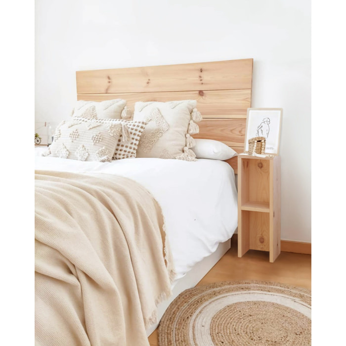 Table de chevet ou table d'appoint en bois massif ton naturel 60x20cm Hauteur: 60 Longueur: 20 Largeur: 20